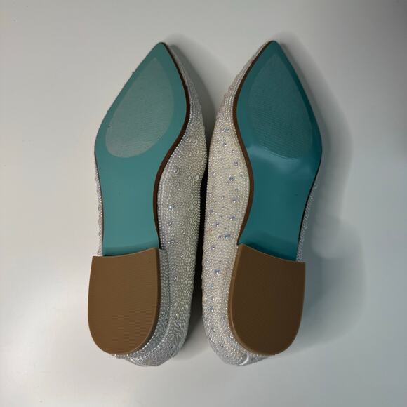 Betsey Johnson Womens White SB-Jude Pearl Beaded Ballet Flats Size 7M Wedding - Picture 7 of 10